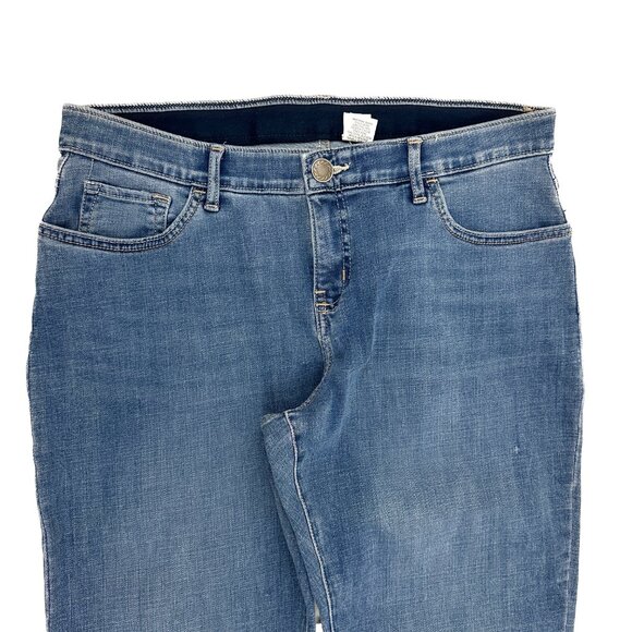 Unbranded Comfort Waist Crop Distressed Women's size 12 Blue Denim Jeans - Picture 2 of 6